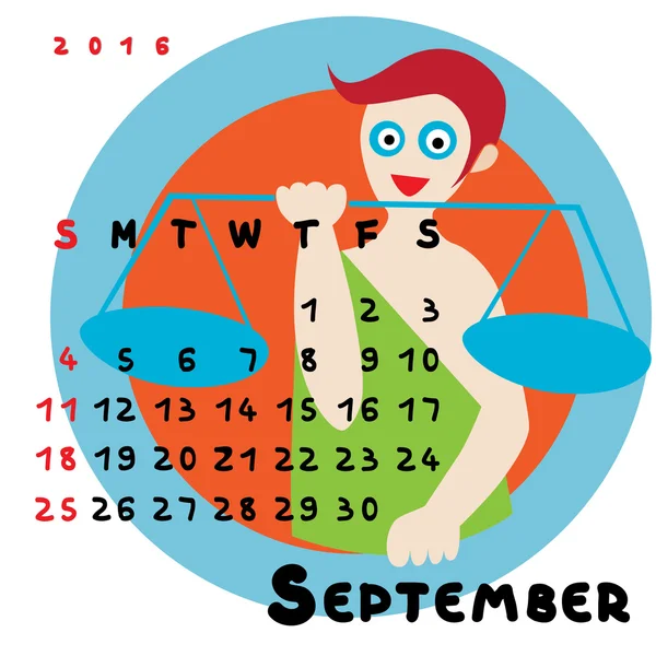 2016 september weegschaal — Stockfoto