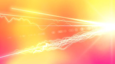 Renkli arka planda şimşek çakıyor. Enerji Vuruşları