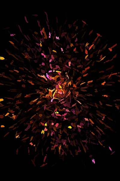 Background Splashes Paint Orange Paint Sparks Black Background Digital Art — ストック写真