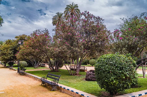 Jardines de Murillo em Sevilha Summer Park cena — Fotografia de Stock