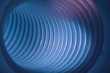 Soyut mavi tünel. Arka plan deseninde renk ışığı var..