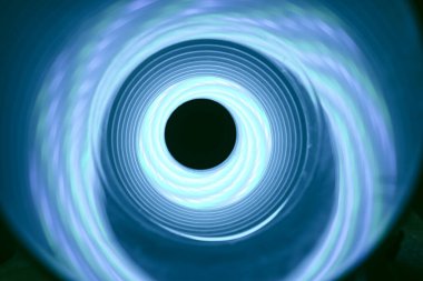 Su mavisi neon ışıklı güzel soyut girdap tünel arkaplan örtüsü deisgn için desenli.