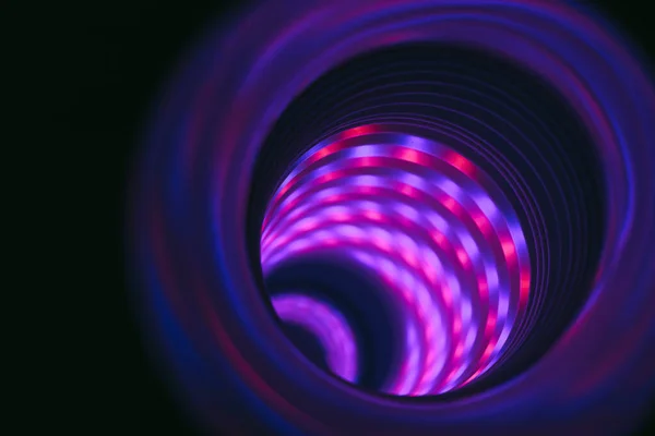 Piękny Abstrakcyjny Tunel Wirowy Fioletowym Światłem Wzorze Tła Teksturowany Projektowania — Zdjęcie stockowe
