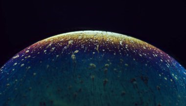 Sabun köpüğü topu soyut arkaplan dokusu yarım daire. Uzay Modeli ya da Evren Gezegeni için güzel arkaplan deseni