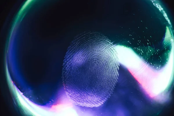 Close Beautiful Abstract Blue Purple Colored Fingerprint Background Texture Design — ストック写真