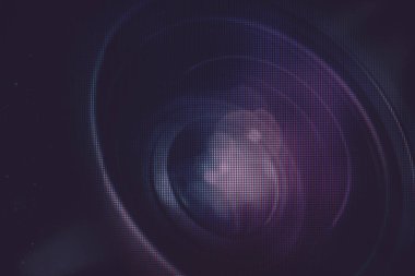 Close up beautiful camera lens. Background pattern for design. Macro  photography view. Close-up of pixel.	