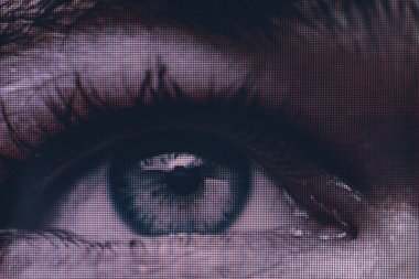 Güzel soyut gözü kapat. Minimalist modern tarz konsepti. Tasarım için karanlık arkaplan deseni. Makro fotoğrafçılık manzarası. Piksel yakın plan.