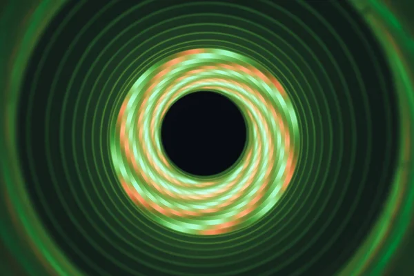 Beautiful abstract swirl tunnel with green neon light on a background pttern textured for deisgn.