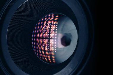 Cam yansımalı güzel soyut kamera lensleri. Tasarım için arkaplan deseni.