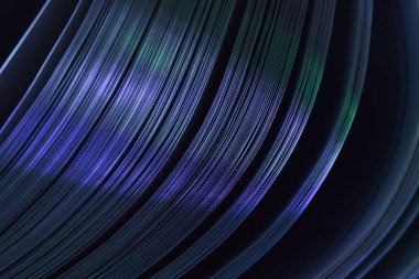 Bir gecede çok renkli ışıkta güzel kitap sayfalarını kapat. Tasarım için arkaplan modeli. Makro fotoğrafçılık görünümü.