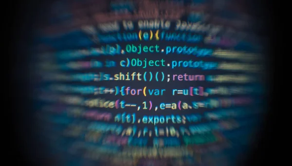 Szoftverfejlesztő Kód Absztrakt Számítógépes Parancskód Szoftverfejlesztő Kód Programozó Képernyő Programozó — Stock Fotó