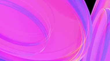 Canlı soyut şekiller, mor ve pembe renklerde parlayan bir efekt..