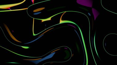 Abstract wavy lines in orange and pink black background, colorful design, modern art. High-quality abstract image for web and print design.