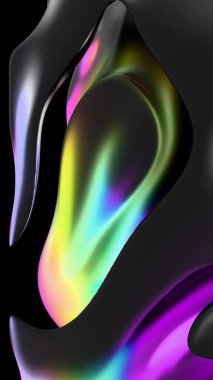 Abstract wavy lines in orange and pink black background, colorful design, modern art. High-quality abstract image for web and print design.