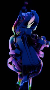 Soyut dalga deseni koyu renk tasarımı, doku, dijital sanat. Web ve yazdırma tasarımı için yüksek kaliteli soyut resim.