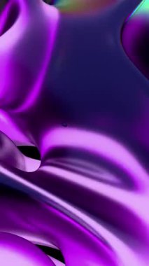 Siyah bir arkaplanda mor ve turuncu renkli canlı soyut dalga desenleri.