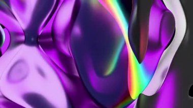 Siyah bir arkaplanda mor ve turuncu renkli canlı soyut dalga desenleri.