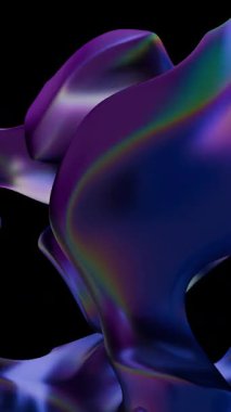 enerjik, renkli soyut şekiller siyah bir arkaplanda yüzüyor..