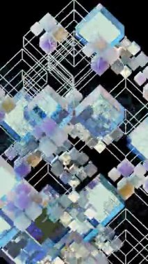 canlı yeşil orman sahnesi stilize ağaçlar ve geometrik şekiller.