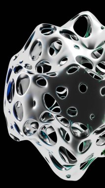 Soyut Metalik Yapı. Derinlik ve yumuşak ışıklandırma ile modern üç boyutlu arka plan. Teknoloji projeleri, web tasarımı, sunumlar, sosyal medya ve baskı için ideal.