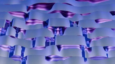 Mor ve mavi tonlarında dinamik soyut şekiller..