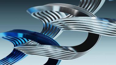 Soyut Metalik Dalga Tasarımı. Temiz kompozisyon ve yumuşak ışıklandırmayla yüksek kaliteli görüntü. Web tasarımı, sunumlar, markalaşma, sosyal medya ve baskı için ideal.