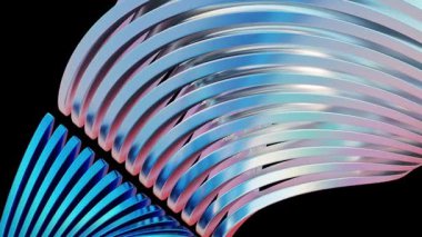 Siyah zemin üzerinde renkli metalik dalga desenlerinin yakın plan görüntüsü.