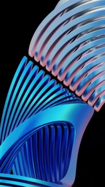 Dinamik soyut dalga desenleri siyah bir arkaplan karşısında pastel renklerle.