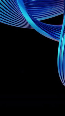 Siyah arkaplan renkli akışkan çizgilere karşı canlı renklerde büyüleyici bir soyut dalga deseni