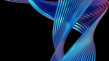 Siyah arkaplan renkli akışkan çizgilere karşı canlı renklerde büyüleyici bir soyut dalga deseni