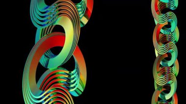 Siyah arkaplan renkli akışkan çizgilere karşı canlı renklerde büyüleyici bir soyut dalga deseni