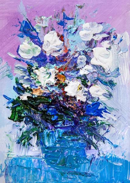 Pittura ad olio fiori — Foto Stock