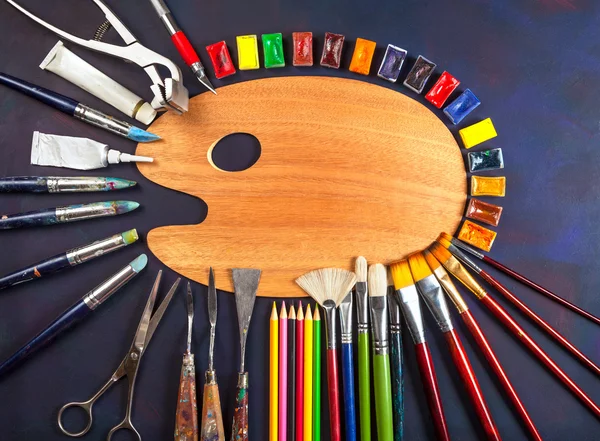Professionella verktyg för konstnär — Stockfoto