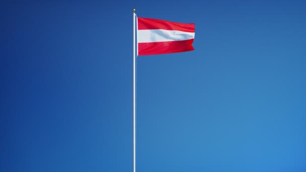 Österrike flagga i slow motion loopas sömlöst med alpha — Stockvideo