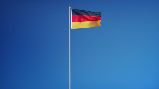 Vlajka Německo v pomalém pohybu plynule tvořili s alfa — Stock video