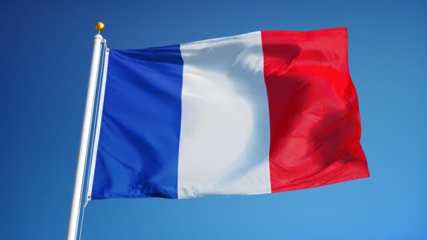 Vlajka Francie v pomalém pohybu plynule tvořili s alfa