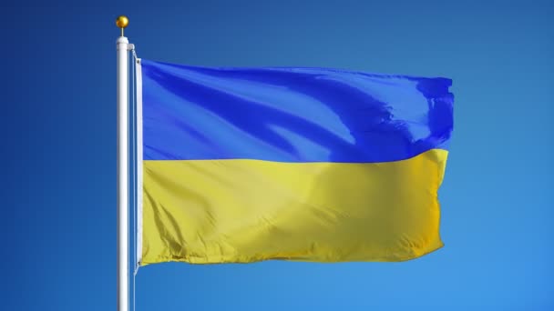 Ukraine flag i slowmotion problemfrit looped med alfa – Stock-video