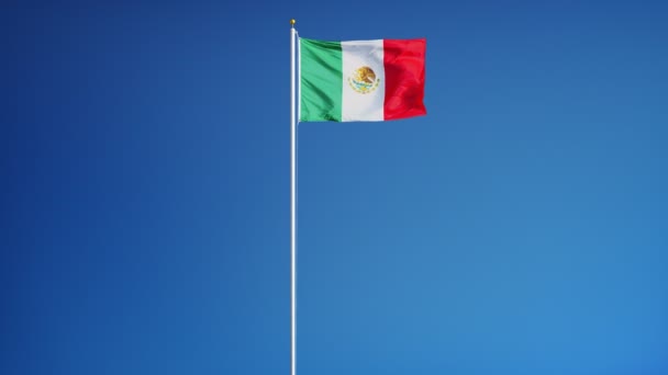 Флаг Мексики в замедленной съемке, зацикленный на альфе — стоковое видео