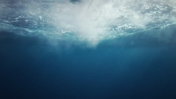 Beautiful underwater sea view with natural light rays in slow motion — Stock Video