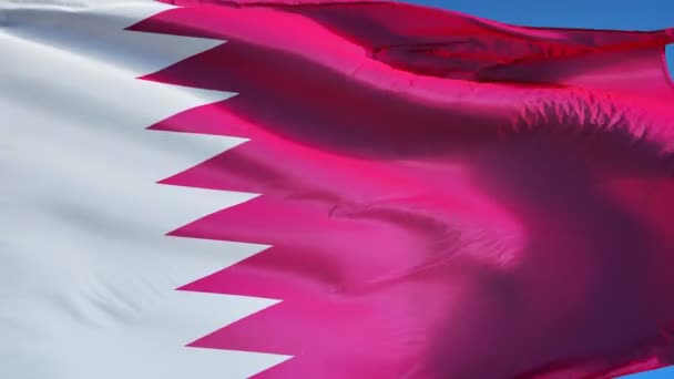 Drapeau du Qatar au ralenti en boucle transparente avec alpha — Video