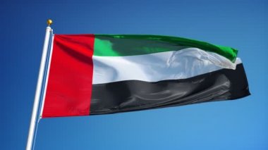 Yavaş çekimde Emirates bayrağı alfa ile sorunsuz bir şekilde döngüye saldı