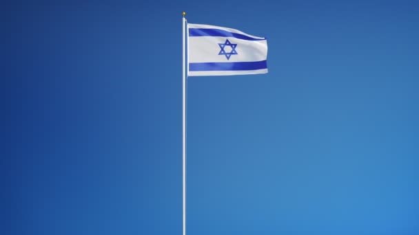 Israel flag in slow motion seamlessly looped with alpha — Stockvideo