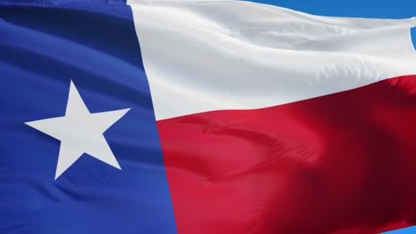 Texas Flag v pomalém pohybu bez problémů s alfa — Stock video