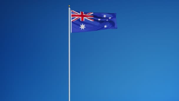 Australia flag in slow motion seamlessly looped with alpha — Stock Video