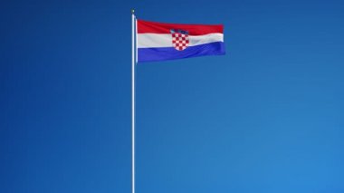 Yavaş çekimde Hırvatistan bayrağı alfa ile sorunsuz bir şekilde döngüye saldı