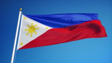 Yavaş çekimde Filipinler bayrağı sorunsuz alfa ile döngülü