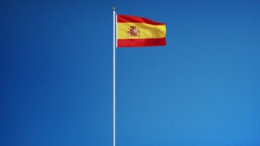 Yavaş çekimde İspanya bayrağı sorunsuz alfa ile döngülü