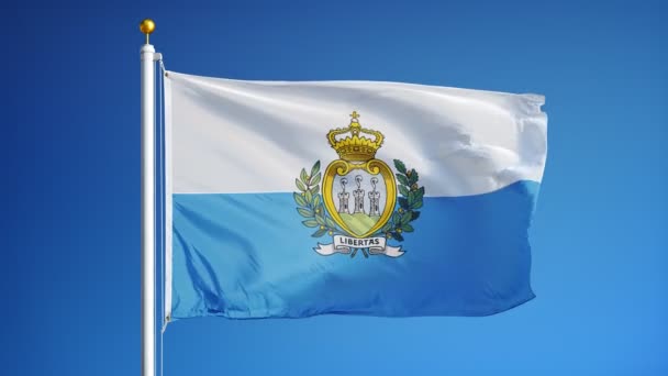 San Marino lippu hidastettuna saumattomasti silmukka alfa — kuvapankkivideo