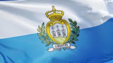 San Marino bayrağı yavaş çekimde sorunsuz alfa ile döngülü