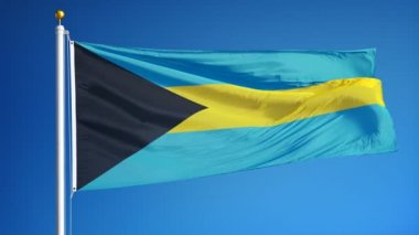 Yavaş çekimde Bahamalar bayrağı sorunsuz alfa ile döngülü